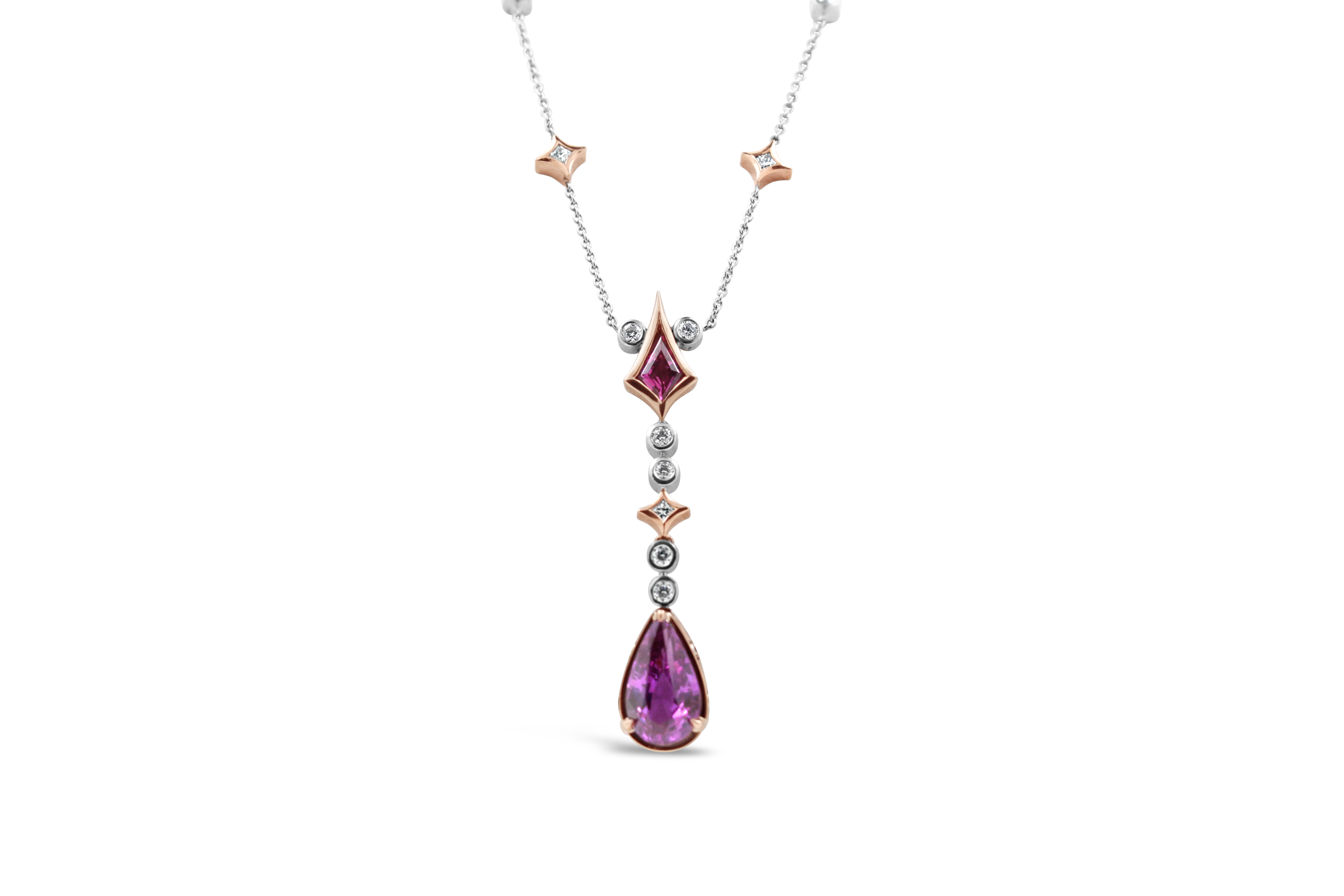 Pink Sapphire and Diamond Necklace - Rohan Jewellers