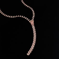 Pink & White Diamond 'Zipper' Necklace