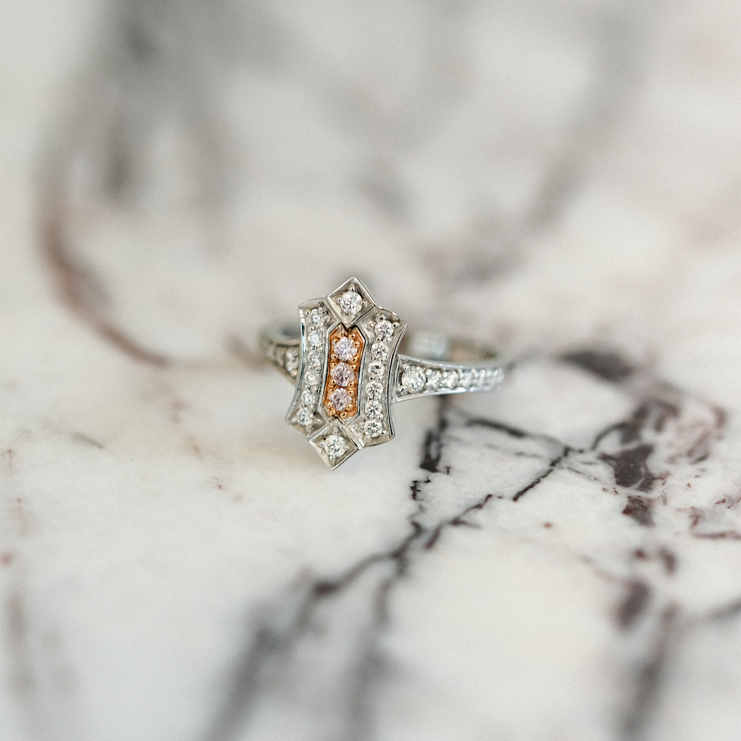 Bel Deco Pink Diamond Ring